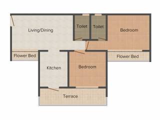 Vub Vama Paradise (2BHK+2T (1,125 sq ft) 1125 sq ft)