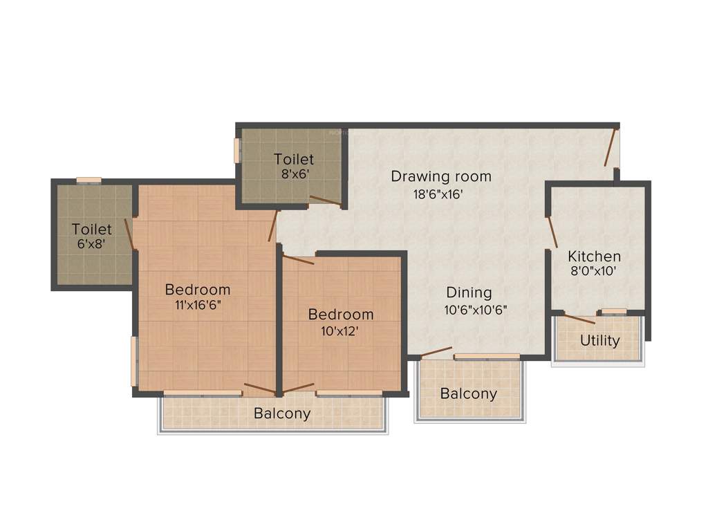 Ansal Heights (2BHK+2T (1,320 sq ft) 1320 sq ft)