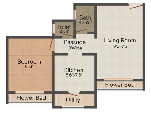 Bachraj Paradise (1BHK+1T (595 sq ft) 595 sq ft)