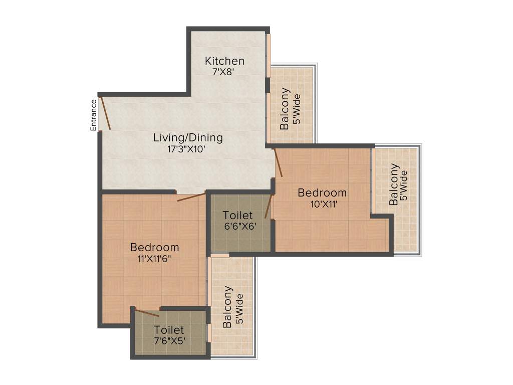 Geotech Pristine Avenue (2BHK+2T (1,060 sq ft) 1060 sq ft)
