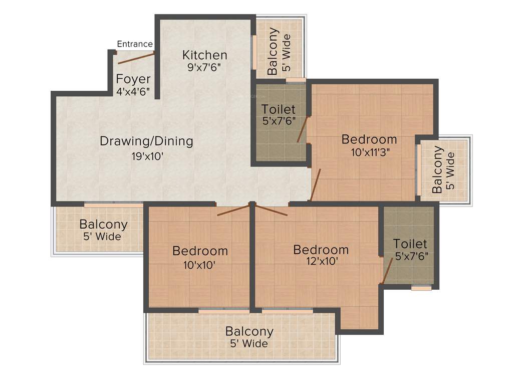Geotech Pristine Avenue (3BHK+2T (1,360 sq ft) 1360 sq ft)