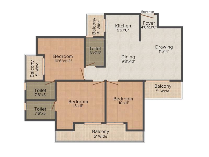 Geotech Pristine Avenue (3BHK+3T (1,590 sq ft) 1590 sq ft)
