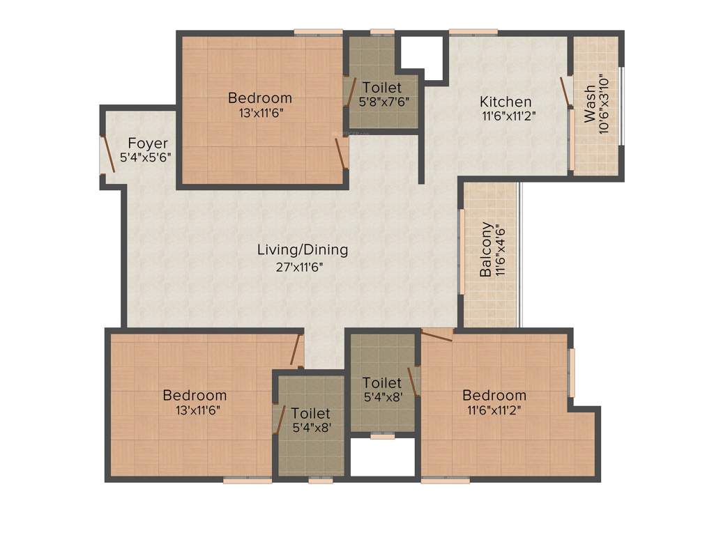 Tulive Horizon Residences (3BHK+3T (1,693 sq ft) 1693 sq ft)