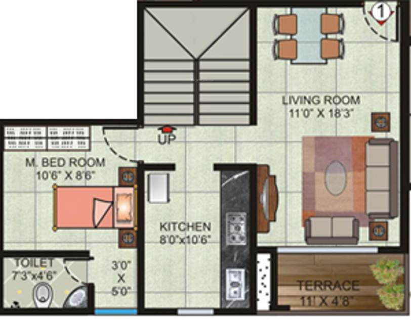 1330 sq ft 3 BHK 3T Apartment for Sale in Mind Space Queenstown