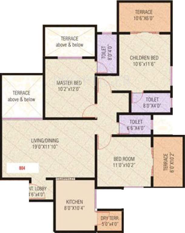 NSG The Royal Mirage (3BHK+3T (1,261 sq ft) 1261 sq ft)