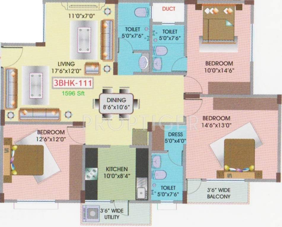 Upkar Oakland (3BHK+3T (1,596 sq ft) 1596 sq ft)