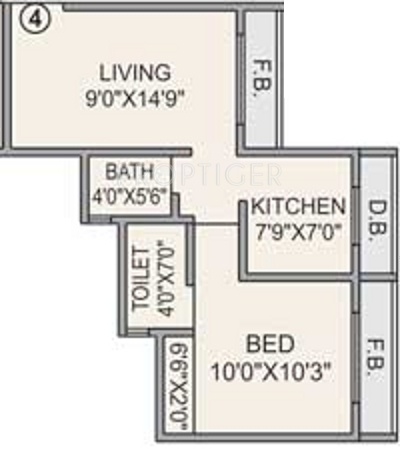 Poonam Heights (1BHK+1T (595 sq ft) 595 sq ft)