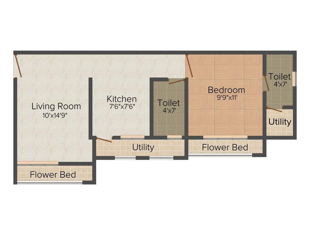 Cosmos Orchid (1BHK+1T (439 sq ft) 439 sq ft)