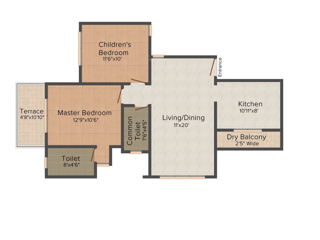 G Corp Hillside (2BHK+2T (918 sq ft) 918 sq ft)