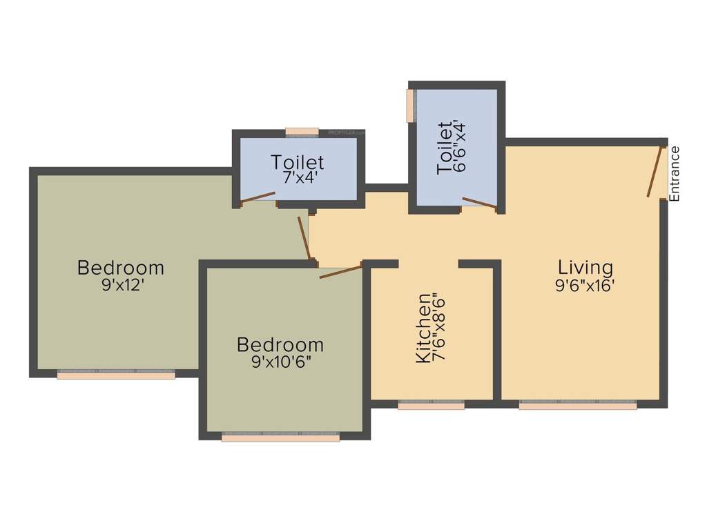 Tharwani Ariana (2BHK+2T (865 sq ft) 865 sq ft)