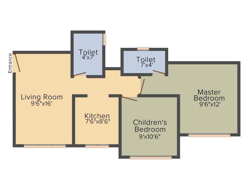 Tharwani Ariana (2BHK+2T (990 sq ft) + Study Room 990 sq ft)