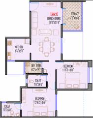 Navjeevan Blue Bells (2BHK+2T (992 sq ft) 992 sq ft)