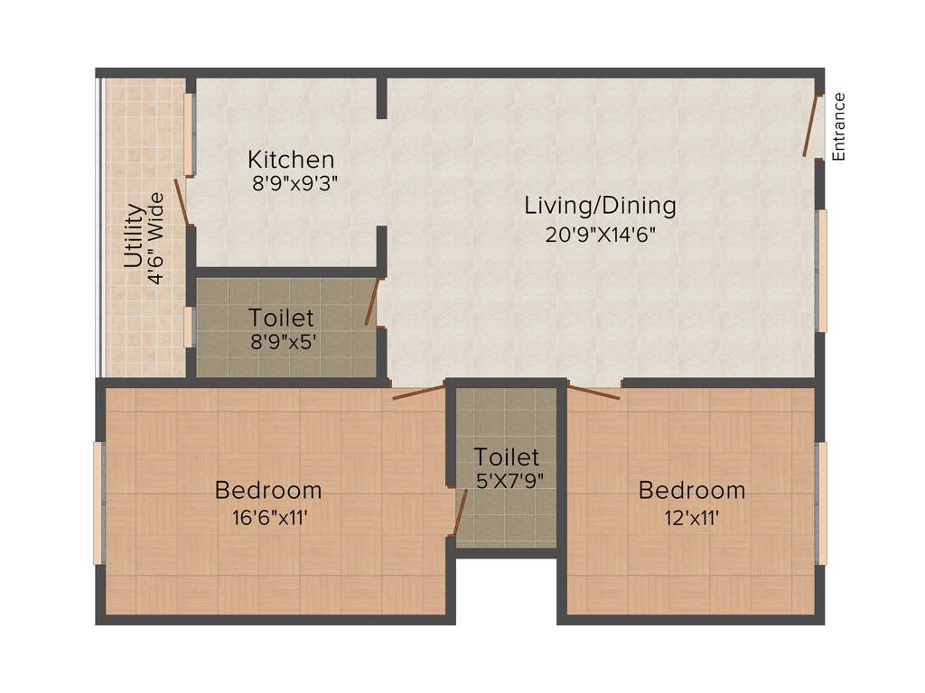 Anubhava Ishwerya Iris (2BHK+2T (1,180 sq ft) 1180 sq ft)