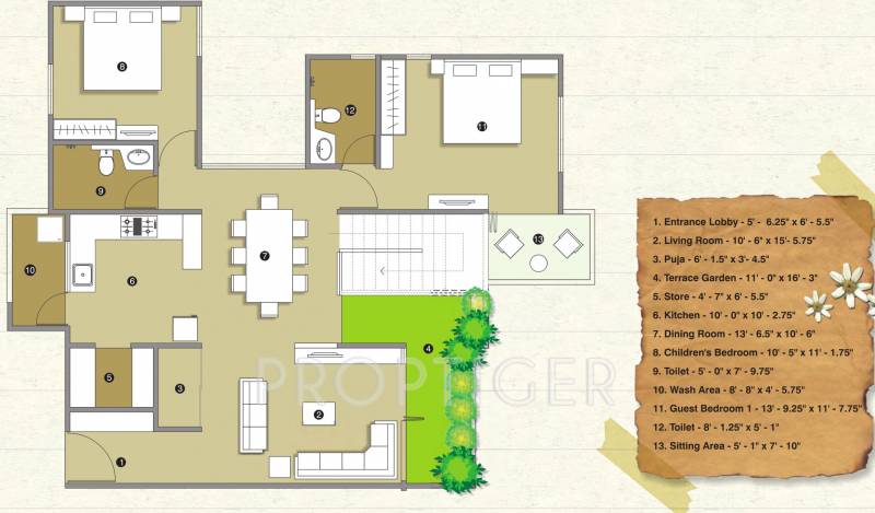 Pacifica Reflections (4BHK+4T (2,735 sq ft) + Pooja Room 2735 sq ft)
