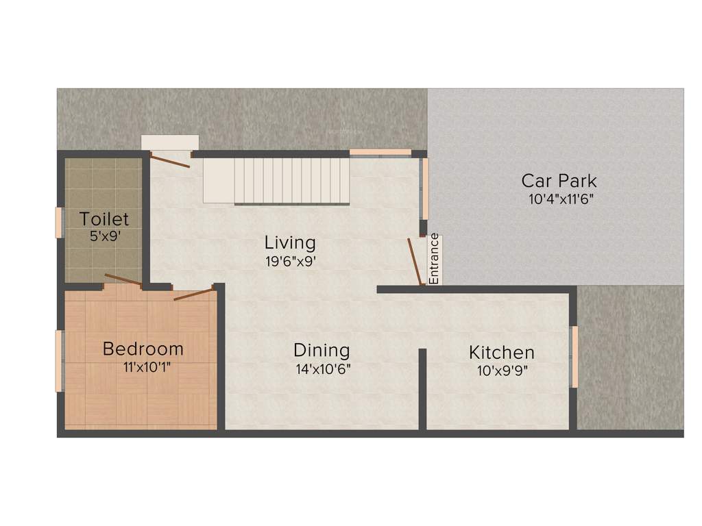 Right Hakim Garden (3BHK+2T (1,550 sq ft) 1550 sq ft)
