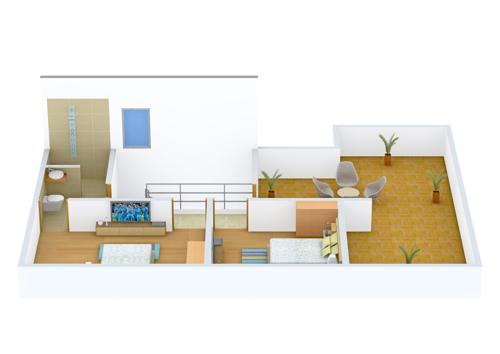 Right Hakim Garden (3BHK+2T (1,550 sq ft) 1550 sq ft)