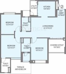 Pride Purple Park Titanium (3BHK+3T (1,805 sq ft) 1805 sq ft)