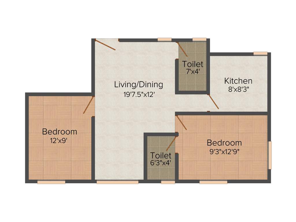 Yashva Classic Blue (2BHK+2T (880 sq ft) 880 sq ft)