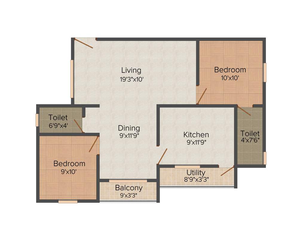 Yashva Classic Blue (2BHK+2T (1,027 sq ft) 1027 sq ft)