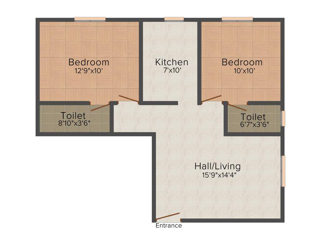 Yashva Classic Green (2BHK+2T (798 sq ft) 798 sq ft)