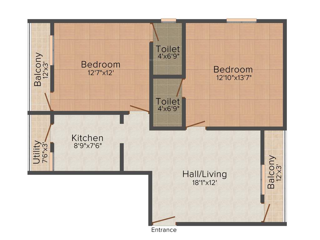 Yashva Classic Green (2BHK+2T (996 sq ft) 996 sq ft)