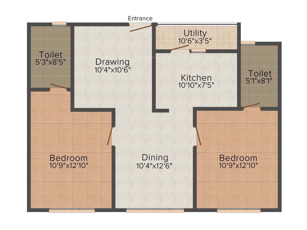 Trifecta Esplanade (2BHK+2T (990 sq ft) 990 sq ft)
