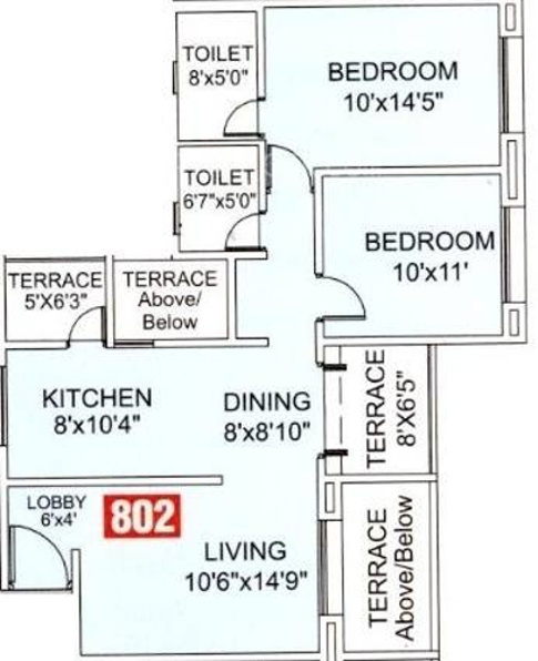 Kumar Surabhi (2BHK+2T (996 sq ft) 996 sq ft)