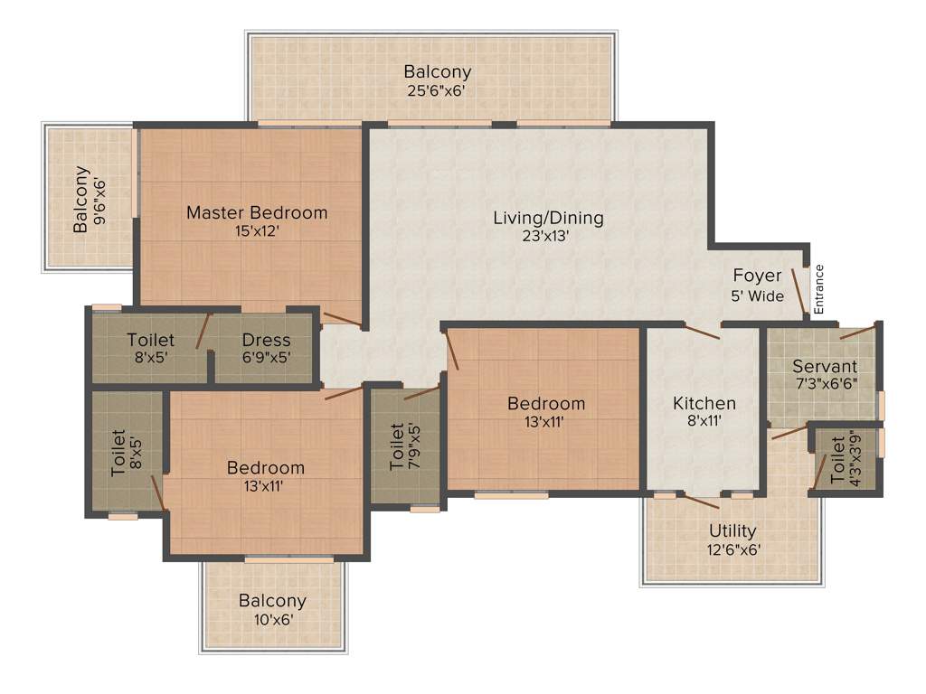 Ansal Amantre (3BHK+4T (1,999 sq ft) + Servant Room 1999 sq ft)