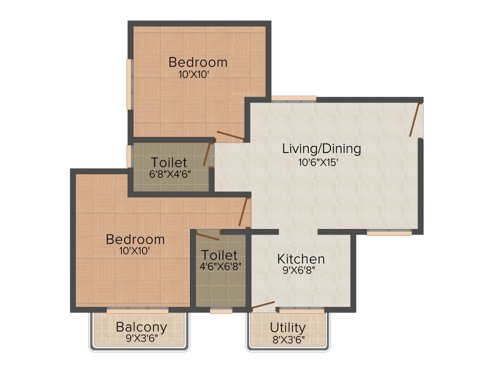 Aswani Aaeesha (2BHK+2T (775 sq ft) 775 sq ft)