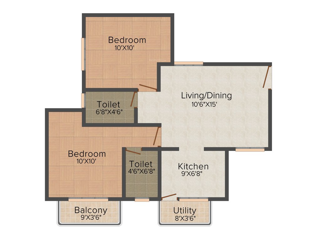 Aswani Aaeesha (2BHK+2T (775 sq ft) 775 sq ft)