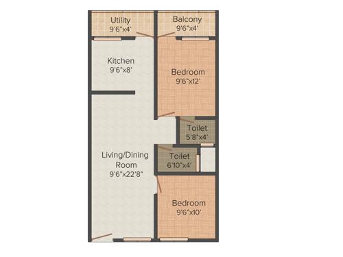 Manya Hi Living (2BHK+2T (860 sq ft) 860 sq ft) Manya Hi Living (2BHK+2T (860 sq ft) 860 sq ft)
