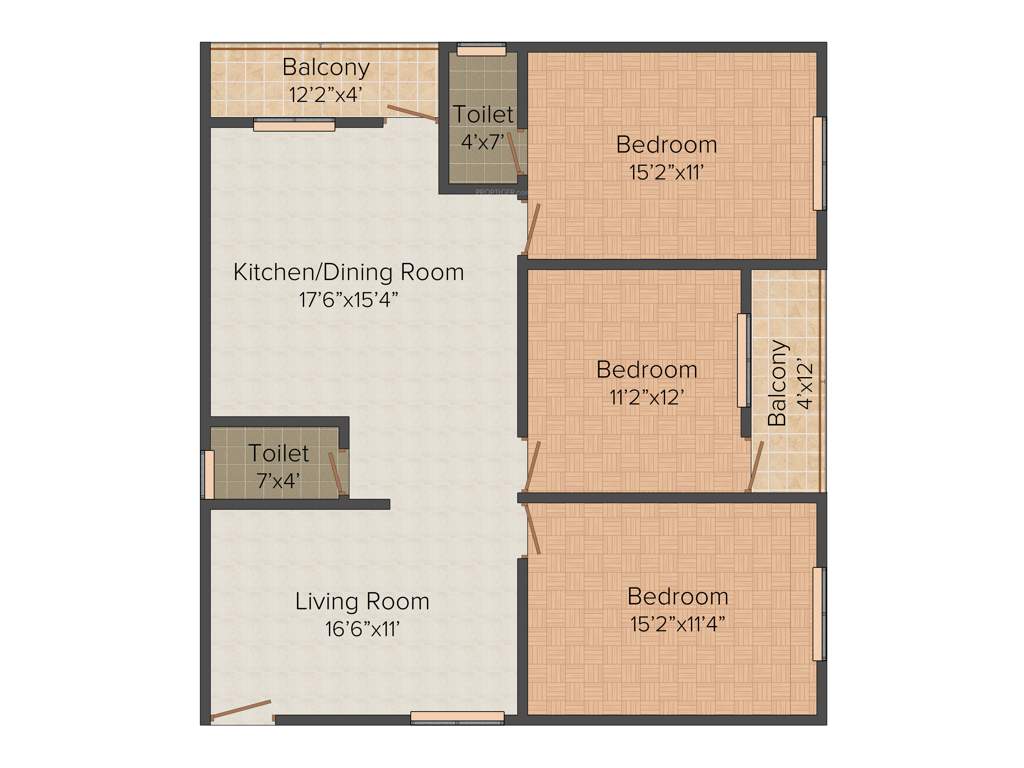 Manya Hi Living (3BHK+2T (1,425 sq ft) 1425 sq ft)