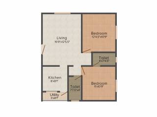 Asvini Amanya (2BHK+2T (878 sq ft) 878 sq ft)