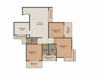 Bhagwati Bay Bliss (3BHK+3T (1,635 sq ft) 1635 sq ft)