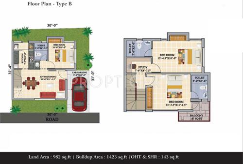 Leaders Elite Crystale Gate (3BHK+3T (1,423 sq ft)   Study Room 1423 sq ft)