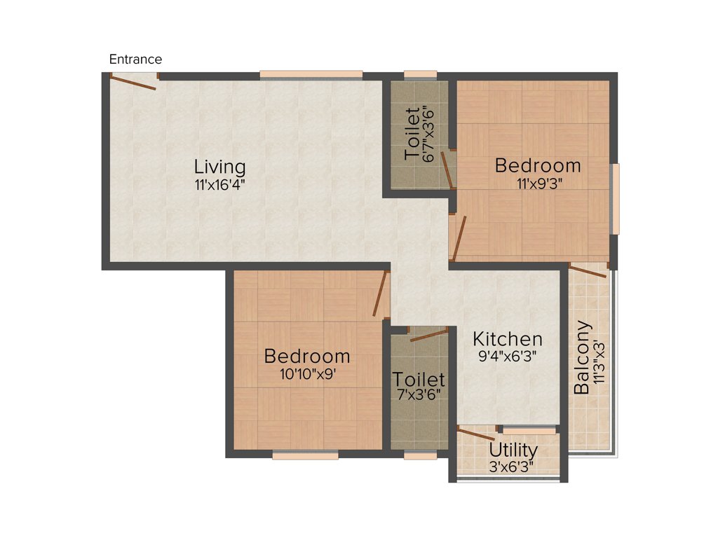 Oyester Crest Castle (2BHK+2T (810 sq ft) 810 sq ft)