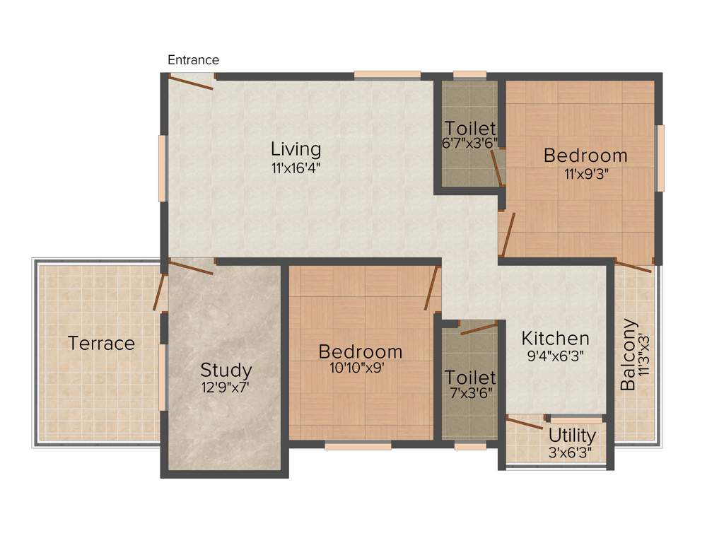 Oyester Crest Castle (3BHK+2T (940 sq ft) 940 sq ft)