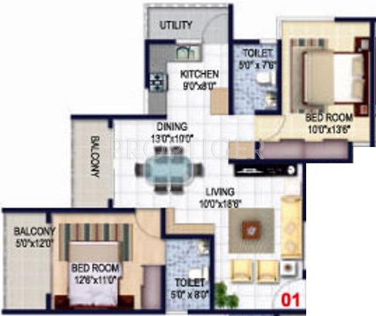 Isha Misty Green (2BHK+2T (1,310 sq ft) 1310 sq ft) Isha Misty Green (2BHK+2T (1,310 sq ft) 1310 sq ft)