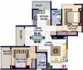 Isha Misty Green (2BHK+2T (1,310 sq ft) 1310 sq ft) Isha Misty Green (2BHK+2T (1,310 sq ft) 1310 sq ft)
