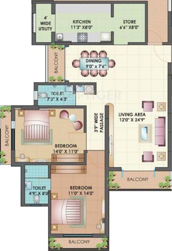 Damji Shamji Mahavir Habitat (2BHK+2T (1,999 sq ft) 1999 sq ft)