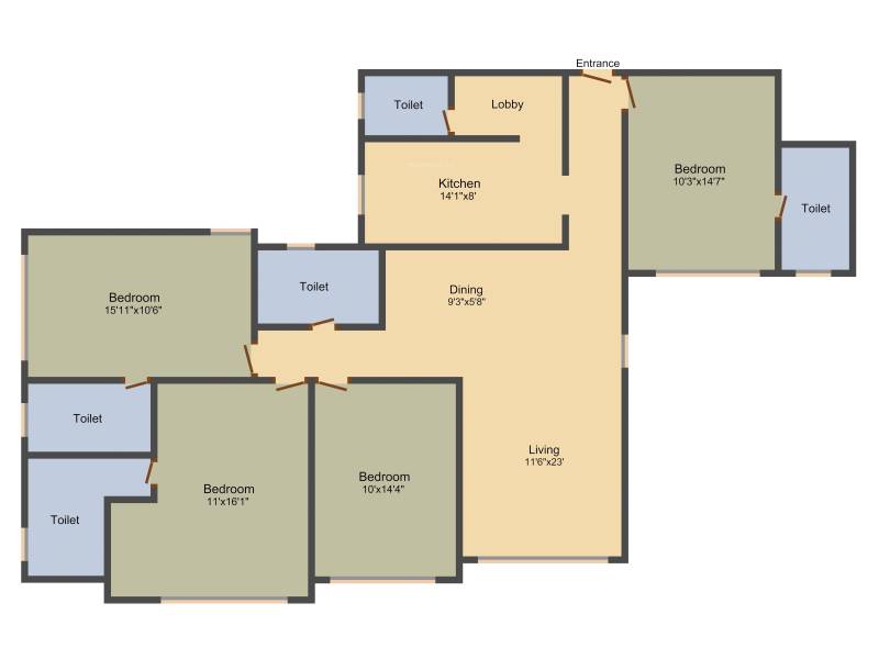 Raheja Classique (4BHK+4T (2,400 sq ft) + Servant Room 2400 sq ft)
