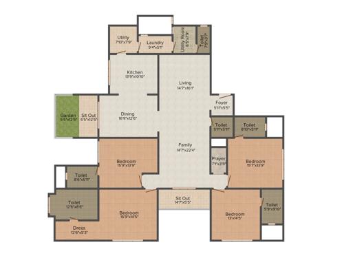 Sobha Morzaria Grandeur (4BHK+5T (3,730 sq ft) + Servant Room 3730 sq ft) Sobha Morzaria Grandeur (4BHK+5T (3,730 sq ft) + Servant Room 3730 sq ft)