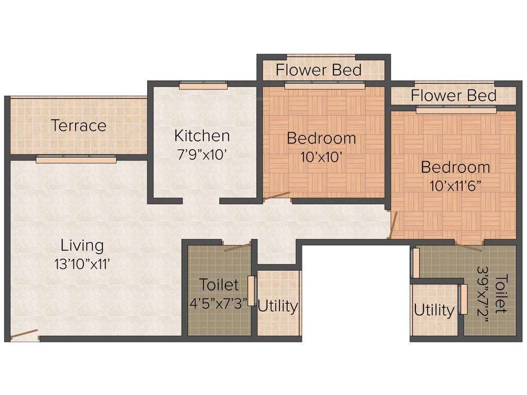 Rattan Icon (2BHK+2T (1,130 sq ft) 1130 sq ft)