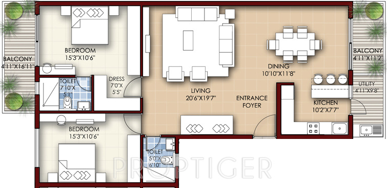 Krishvi Dhavala (2BHK+2T (1,450 sq ft) 1450 sq ft)