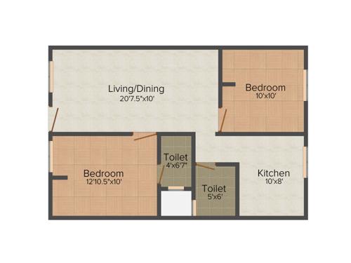 StepsStone Artithaa (2BHK+2T (812 sq ft) 812 sq ft)