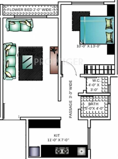 Ashapura Asha Paradise (1BHK+1T (655 sq ft) 655 sq ft)