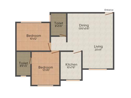 Kukreja Golfscappe (2BHK+2T (734 sq ft) 734 sq ft) Kukreja Golfscappe (2BHK+2T (734 sq ft) 734 sq ft)