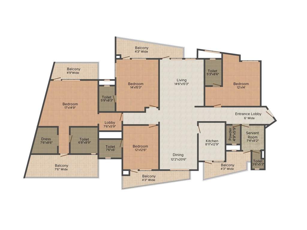 Parsvnath Exotica (4BHK+5T (3,390 sq ft) + Servant Room 3390 sq ft)