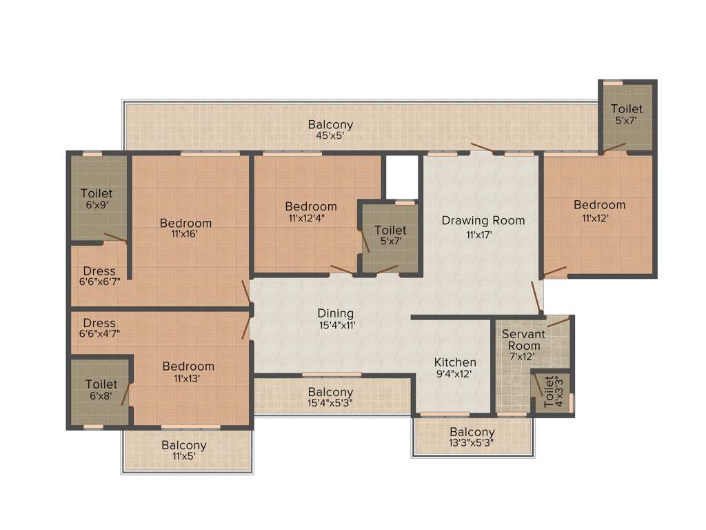 The Antriksh Forest (4BHK+5T (2,365 sq ft) + Servant Room 2365 sq ft)