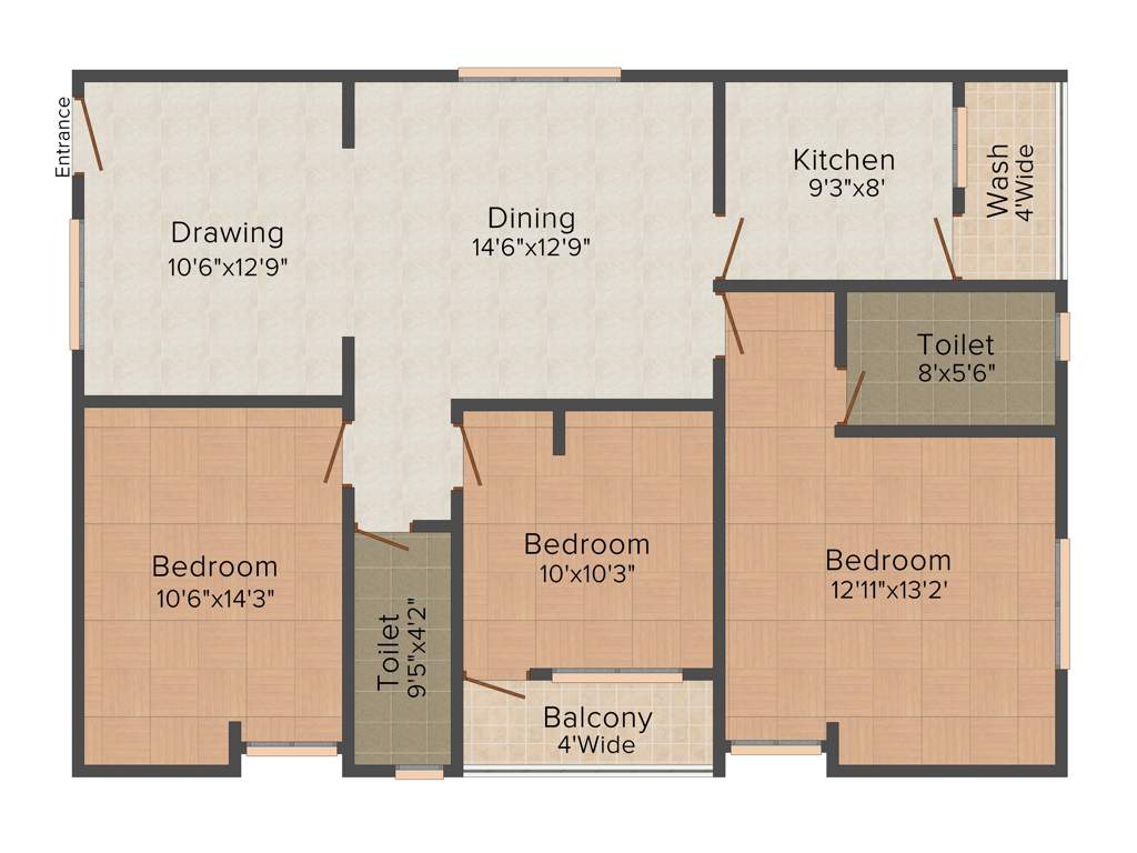 SV Heights (3BHK+2T (1,300 sq ft) 1300 sq ft)